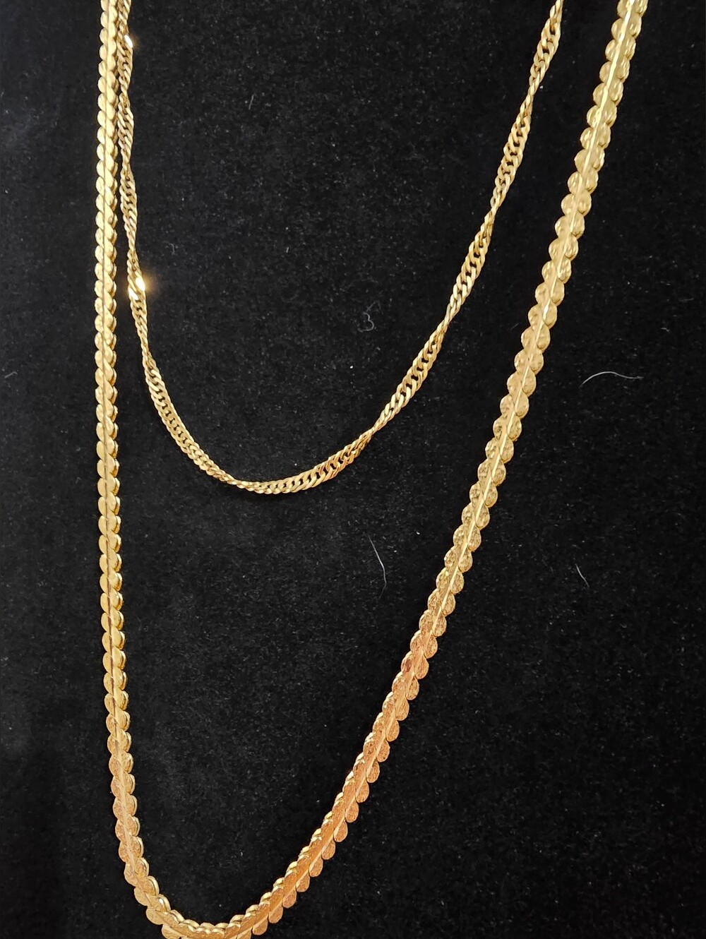 Set Of Two Elegant Gold-Tone Layered Necklaces